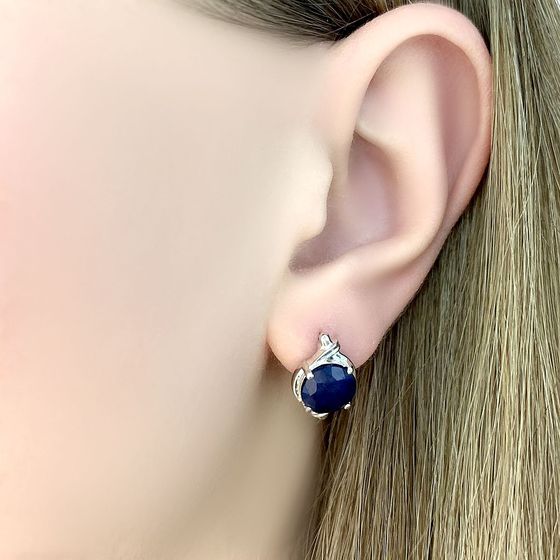 Серебряные серьги с сапфиром 5.05ct