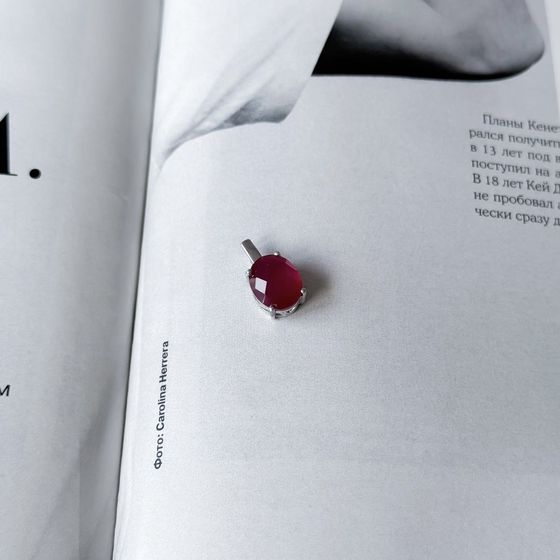 Серебряная подвеска с рубином 3.263ct