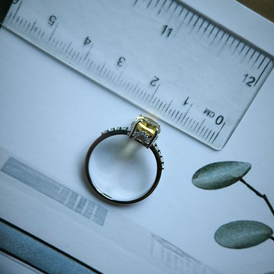 Серебряное кольцо с цитрином nano