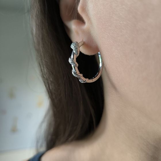 Серебряные серьги с фианитами