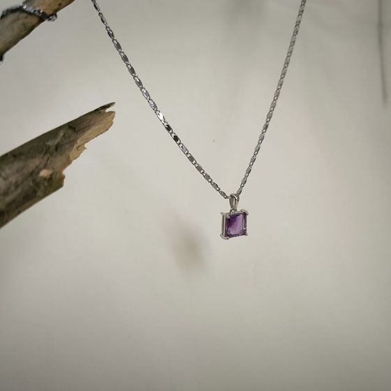 Серебряная подвеска с аметистом 1.738ct
