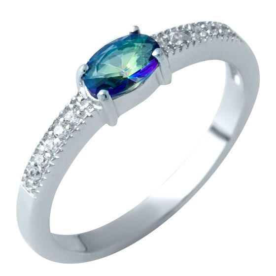 Серебряное кольцо с мистик топазом 0.435ct