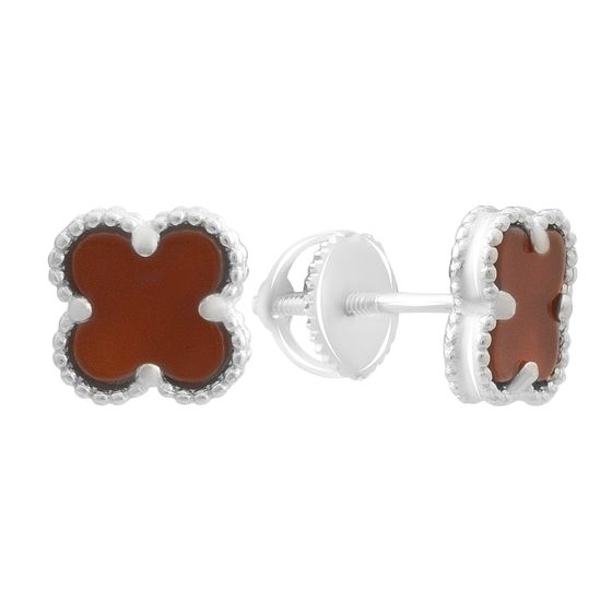 Серебряные серьги с агатом