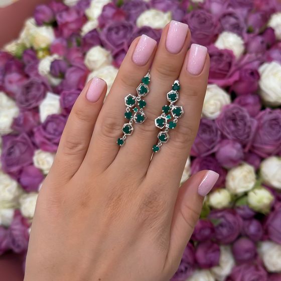 Серебряные серьги с агатом 3.177ct