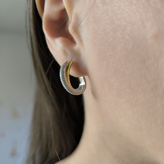 Серебряные серьги с фианитами