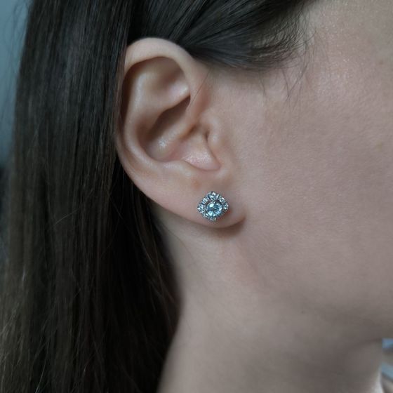 Серебряные серьги с топазом 0.89ct