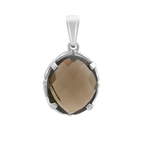 Серебряная подвеска с раухтопазом (дымчатым кварцем) 4.387ct