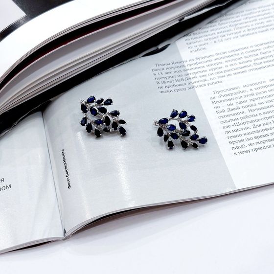 Серебряные серьги с сапфиром 6.925ct