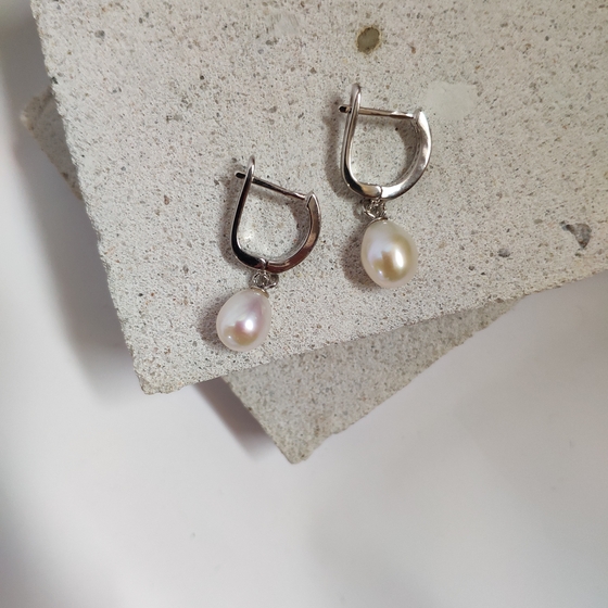 Серебряные серьги с жемчугом