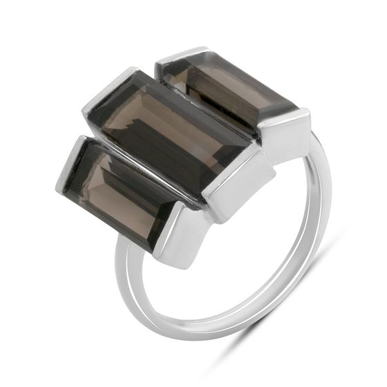 Серебряное кольцо с раухтопазом (дымчатым кварцем) 7.201ct