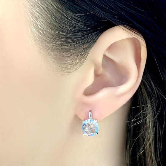 Серебряные серьги с топазом 6.23ct