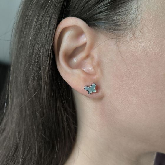 Серебряные серьги с перламутром