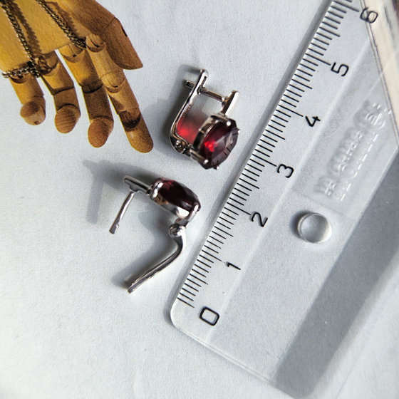 Серебряные серьги с гранатом nano 4.45ct