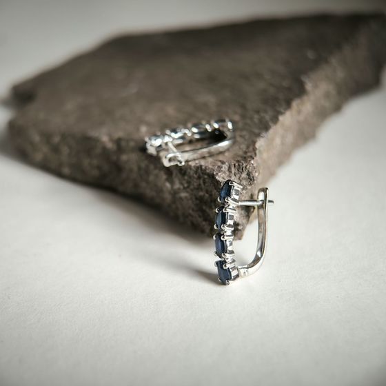 Серебряные серьги с сапфиром 2.433ct
