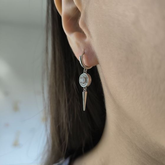 Серебряные серьги с фианитами Серебряные серьги с фианитами