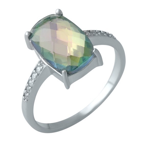 Серебряное кольцо с мистик топазом