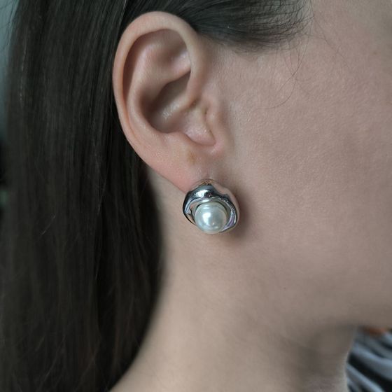 Серебряные серьги с жемчугом