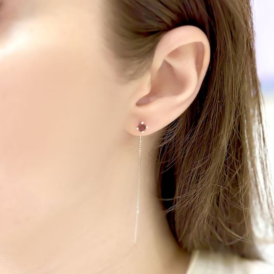 Серебряные серьги с гранатом 0.646ct