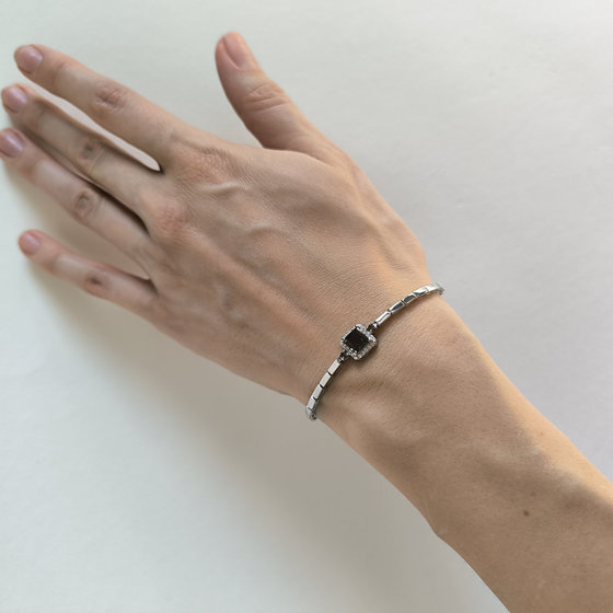 Серебряный браслет с раухтопазом (дымчатым кварцем) 1.38ct