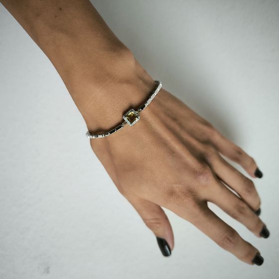 Серебряный браслет с цитрином nano 7.51ct