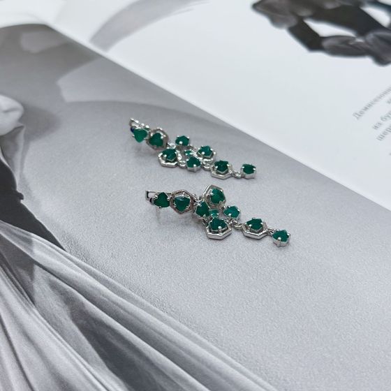 Серебряные серьги с агатом 3.177ct