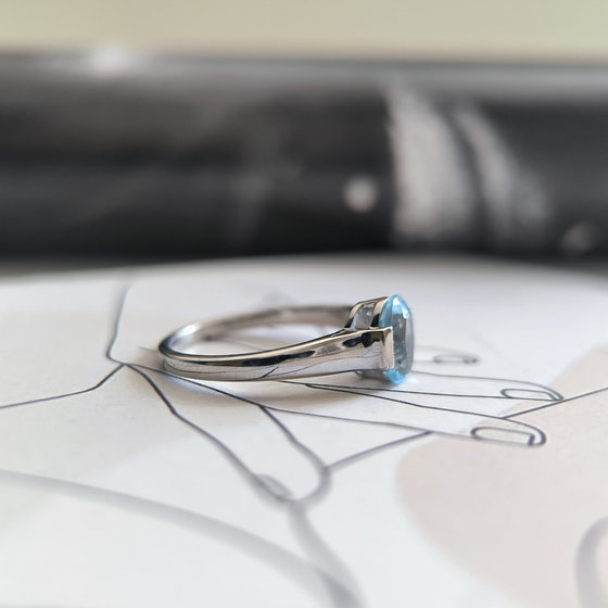 Серебряное кольцо с топазом 1.442ct