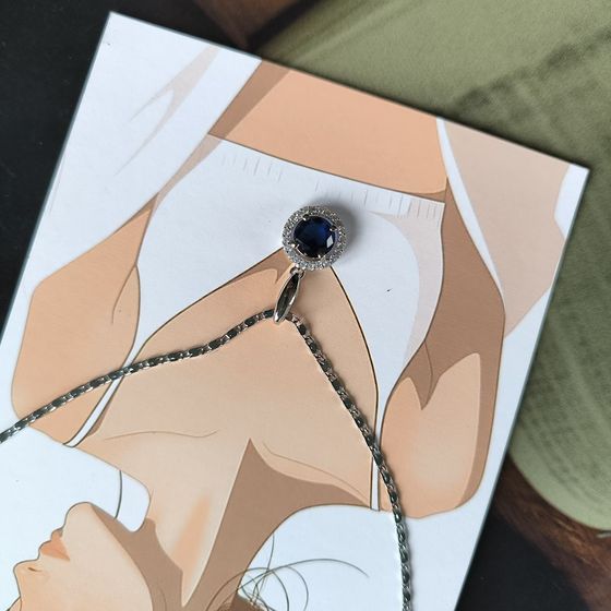 Серебряная подвеска с сапфиром nano 1.862ct