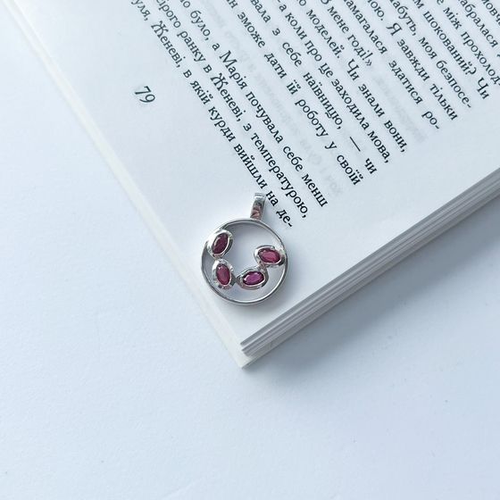 Серебряная подвеска с рубином 1.2ct