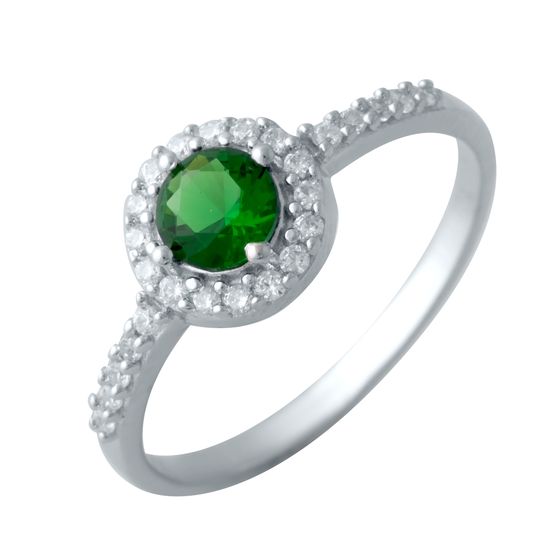 Серебряное кольцо с изумрудом nano 0.74ct