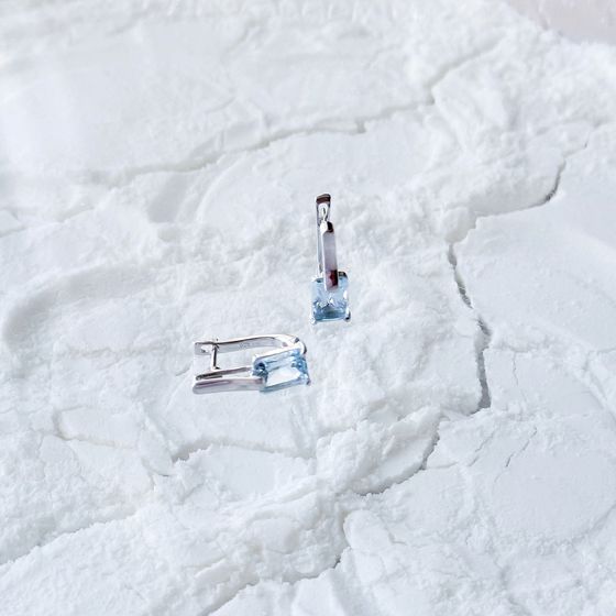 Серебряные серьги с топазом 3.863ct