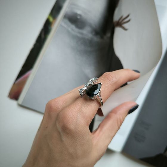 Серебряное кольцо с топазом Лондон Блю 4.703ct, топазом