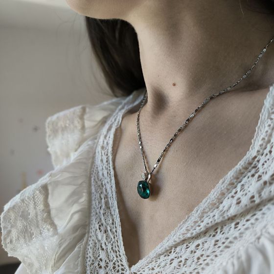 Серебряная подвеска с фианитами