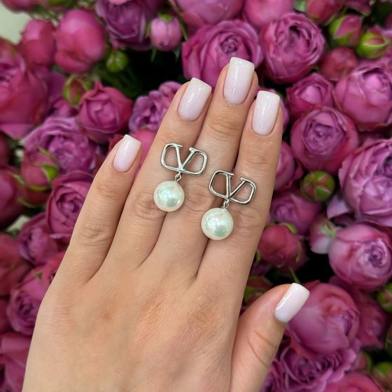 Серебряные серьги с жемчугом