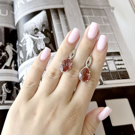 Серебряные серьги с султанитом 3.838ct, фианитами