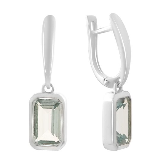 Серебряные серьги с топазом 5.16ct