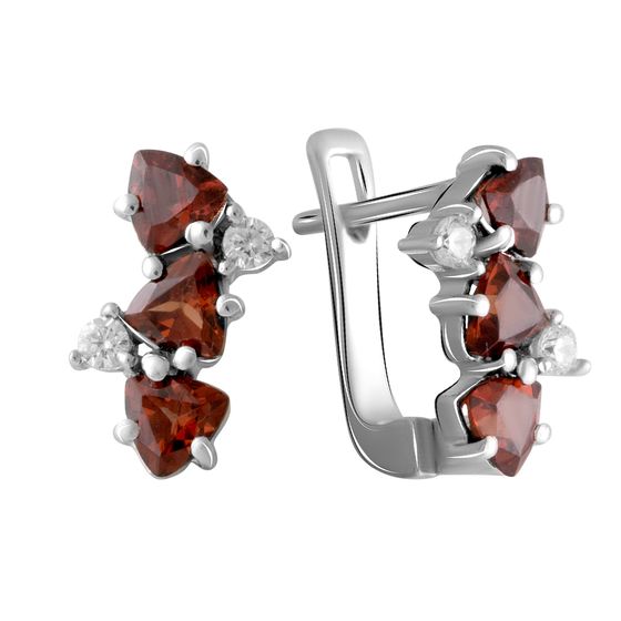 Серебряные серьги с гранатом 1.967ct