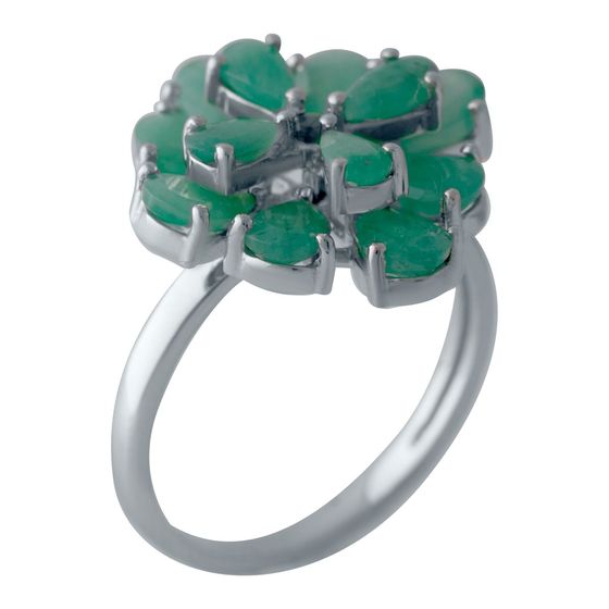 Серебряное кольцо с изумрудом 3.625ct