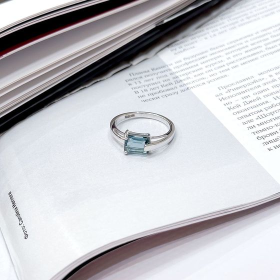 Серебряное кольцо с топазом Лондон Блю 1.318ct