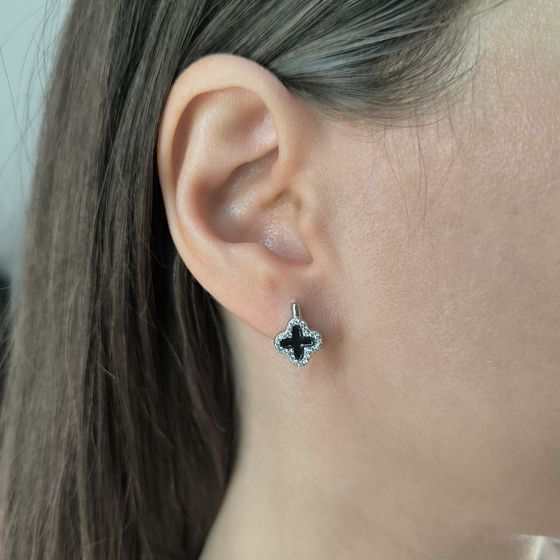 Серебряные серьги с емаллю