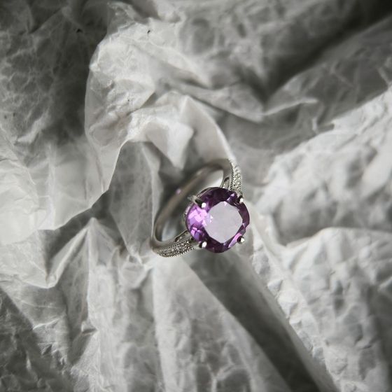 Серебряное кольцо с александритом 5.378ct
