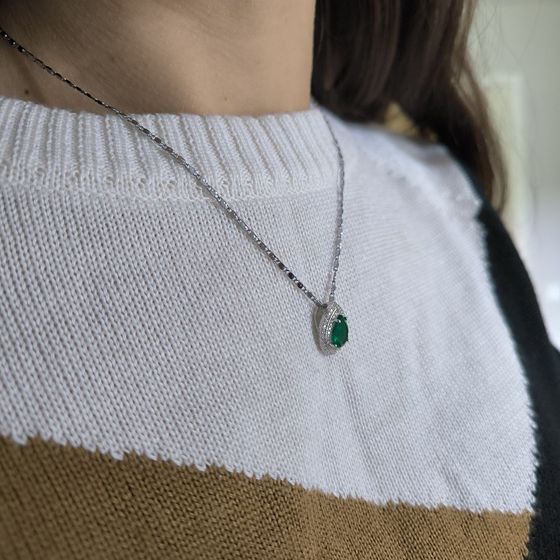 Серебряная подвеска с изумрудом nano 2.238ct