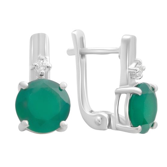 Серебряные серьги с агатом 3.432ct