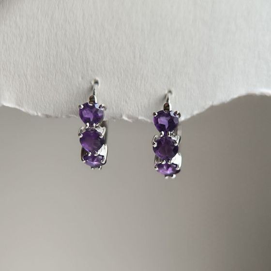 Серебряные серьги с аметистом 2.367ct