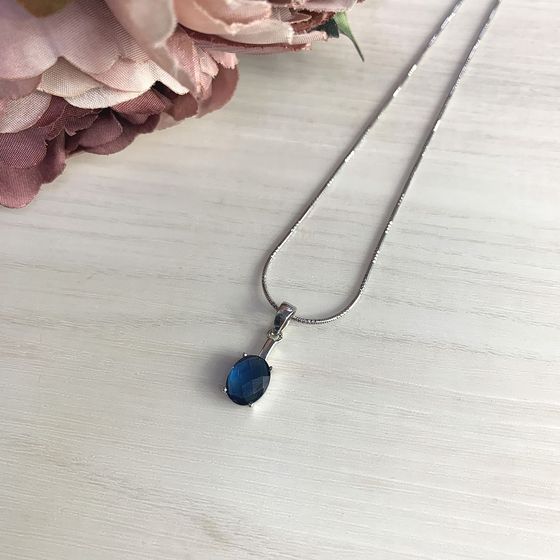 Серебряная подвеска с топазом Лондон Блю 2.125ct