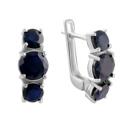 Серебряные серьги с сапфиром 6.171ct