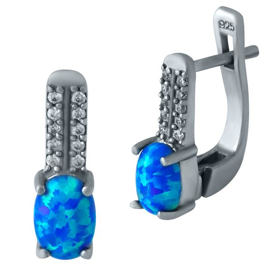 Серебряные серьги с опалом 0.875ct