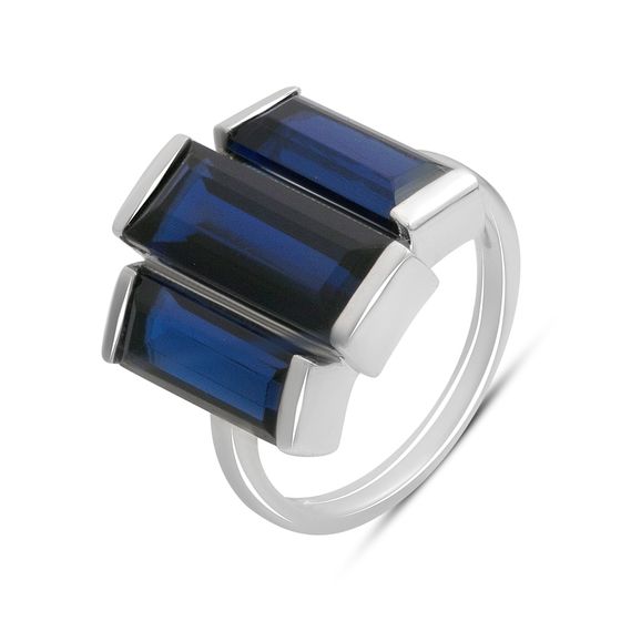 Серебряное кольцо с сапфиром nano 6.461ct