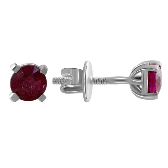 Серебряные серьги с рубином 1.467ct