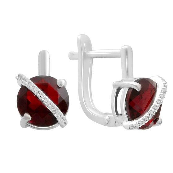 Серебряные серьги с гранатом 8.463ct