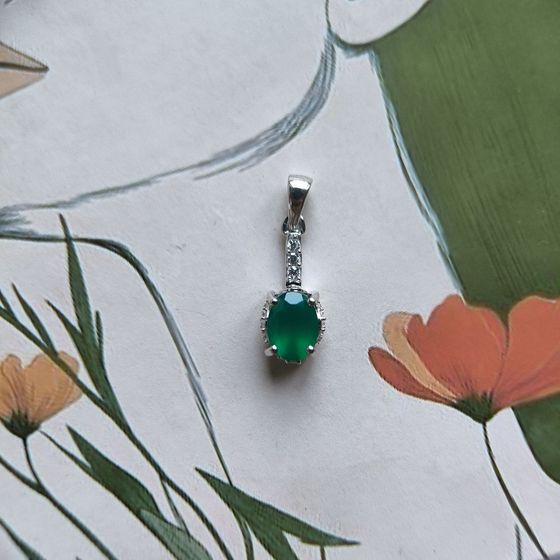 Серебряная подвеска с агатом